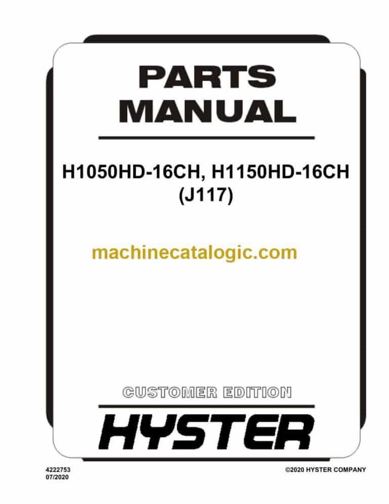 Hyster H1050HD-16CH, H1150HD-16CH (J117) Forklift Parts Manual