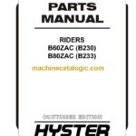 Hyster B60ZAC (B230) B80ZAC (B233) Riders Parts Manual