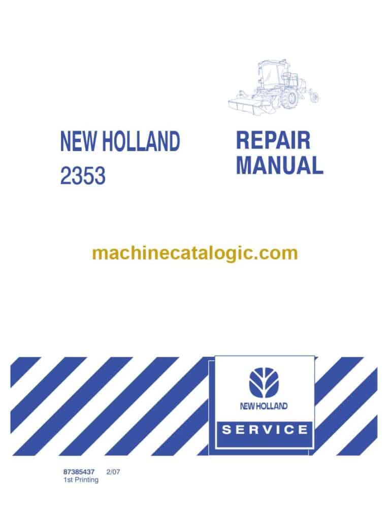 New Holland 2353 Disc Header Repair Manual (87385437)