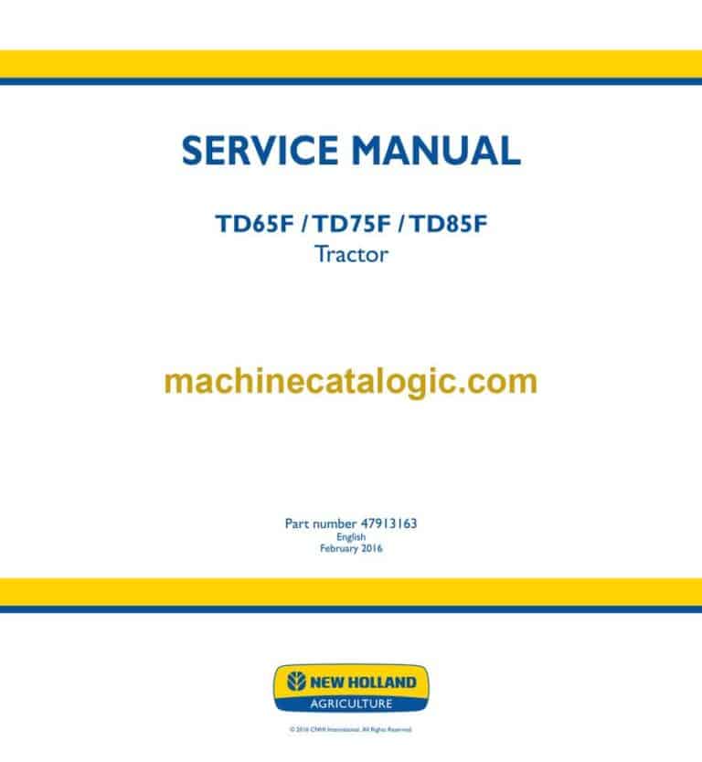 New Holland TD65F, TD75F, TD85F Tractor Service Manual (47913163)