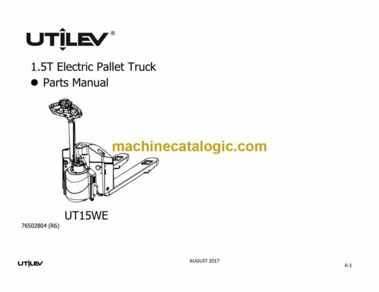 Utilev 1.5T UT15WE Electric Pallet Truck Parts Manual