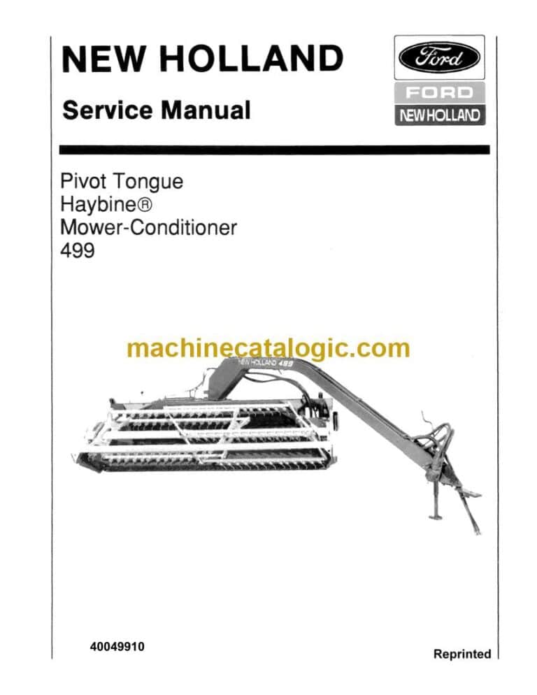 New Holland Ford 499 Pivot Tongue, Haybine, Mower-Conditioner Service Manual (40049910)