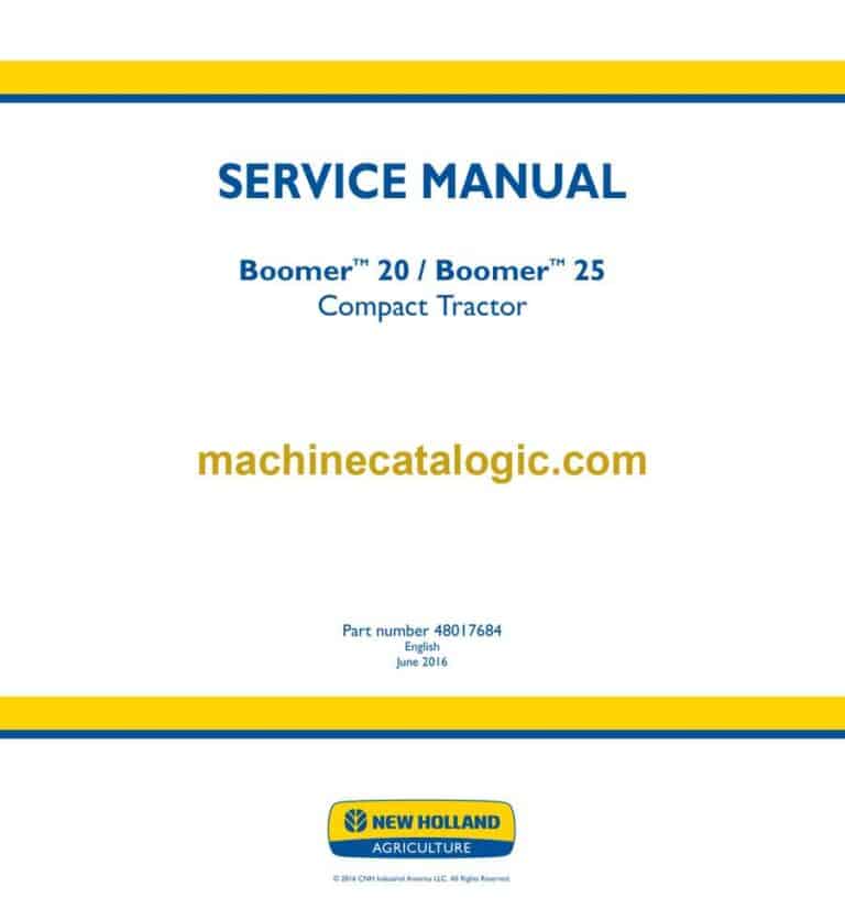 New Holland BoomerTM 20, BoomerTM 25 Compact Tractor Service Manual (48017684)