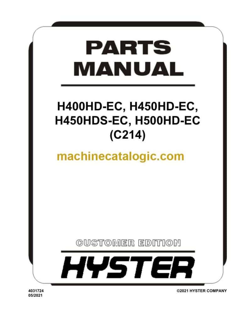 Hyster H400HD-EC, H450HD-EC, H450HDS-EC, H500HD-EC (C214) Forklift Parts Manual