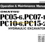 Komatsu PC05-6, PC07-1, PC10-6, PC15-2 Hydraulic Excavator Operation and Maintenance Manual (SEAM020M0602)