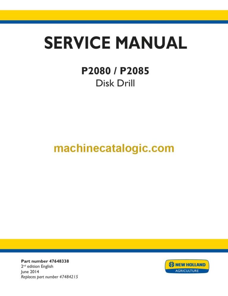 New Holland P2080, P2085 Disk Drill Service Manual (47648338)