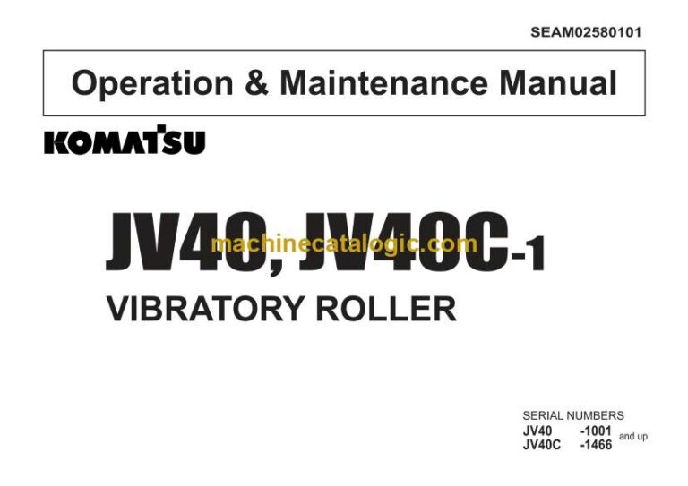Komatsu JV40-1, JV40C-1 Road Roller Operation and Maintenance Manual (SEAM02580101)