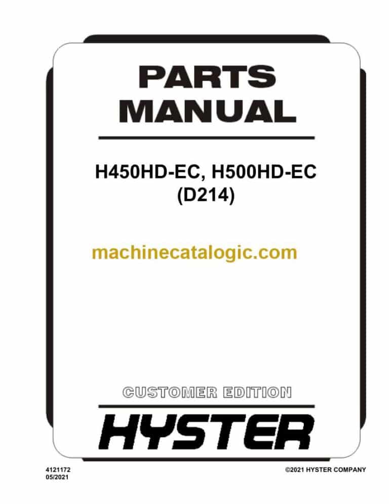 Hyster H450HD-EC, H500HD-EC (D214) Forklift Parts Manual