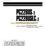 Komatsu PC228US-2, PC228USLC-2 Hydraulic Excavator Operation and Maintenance Manual (SEAM033702T)