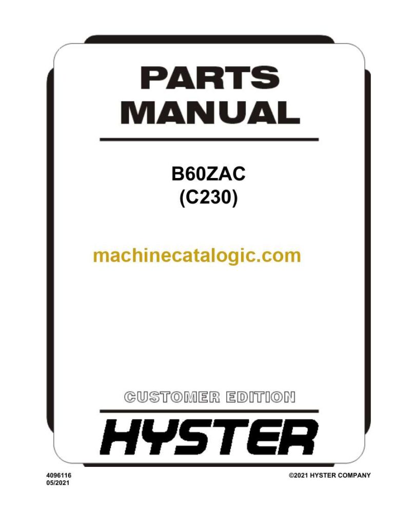 Hyster B60ZAC (C230) Forklift Parts Manual