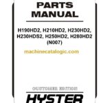Hyster H190HD2, H210HD2, H230HD2, H230HDS2, H250HD2, H280HD2 (N007) Forklift Parts Manual