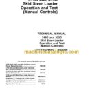 John Deere 319D and 323D Skid Steer Loader Operation and Test Technical Manual (TM11398)