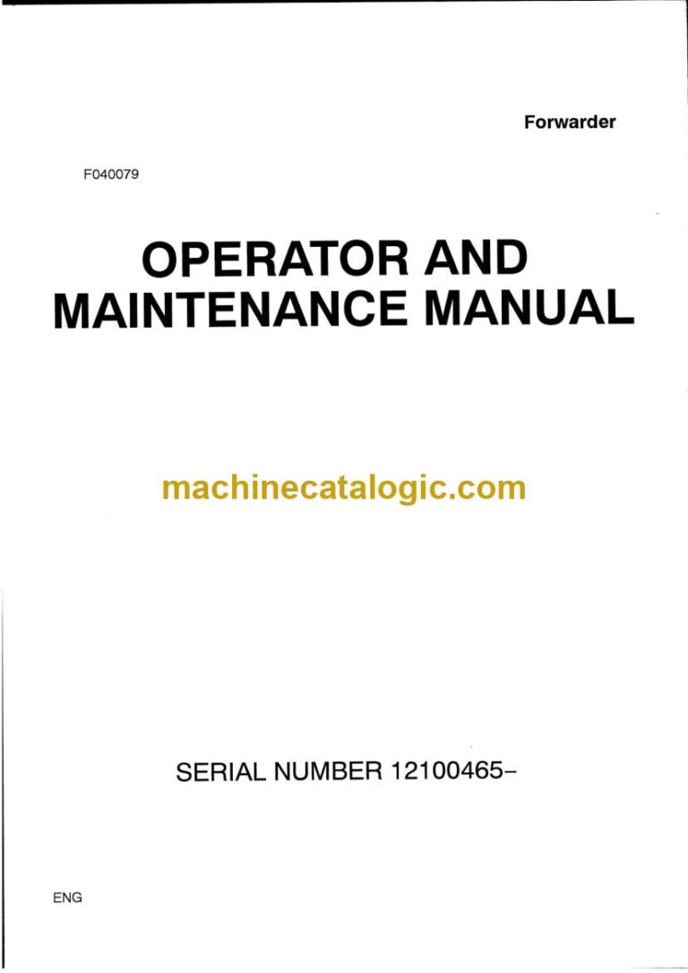 Timberjack 1210B Forwarder Operator and Maintenance Manual (F040079)