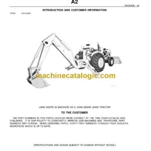 John Deere 92 Backhoe on a JD400 Tractor Parts Manual (PC932)