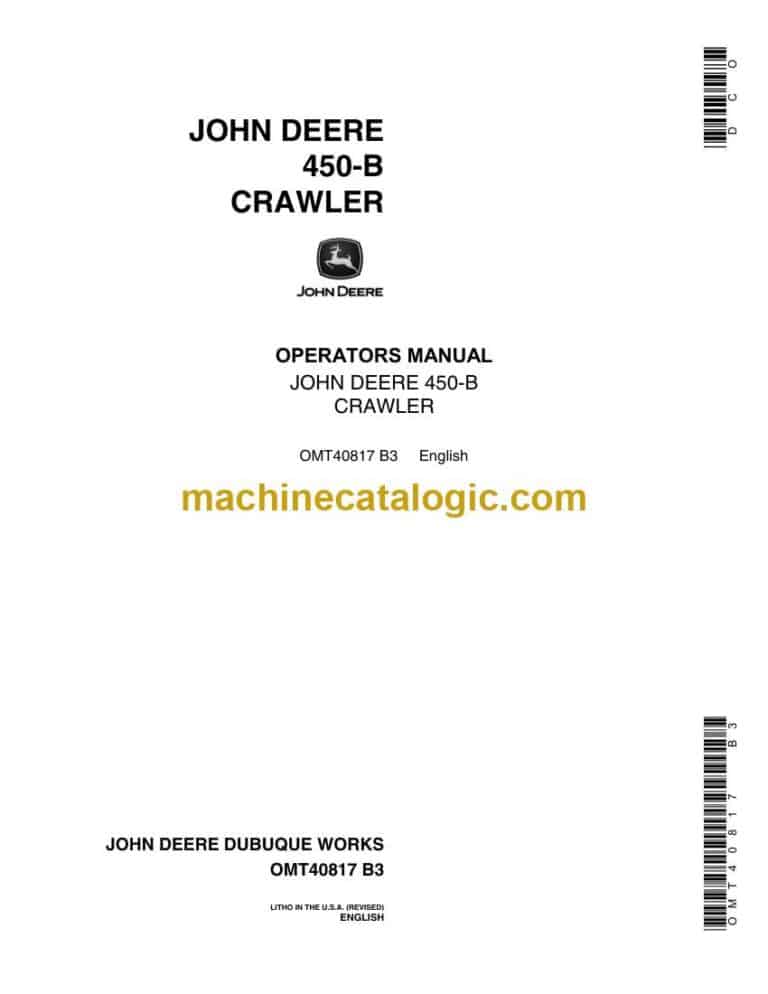 John Deere 450B Crawler Operator Manual (OMT40817)