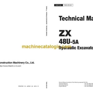 Airman AX48U-6A (Hitachi ZX48U-5A) Hydraulic Excavator Technical Manual and Circuit Diagrams