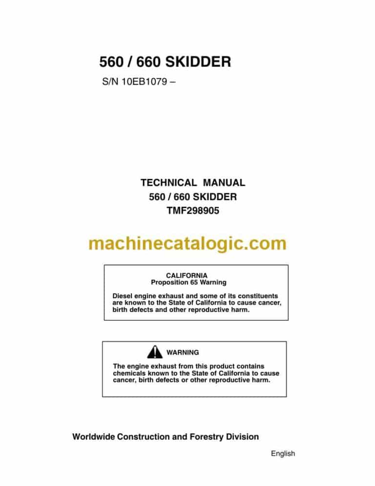 John Deere 560, 660 Skidder Technical Manual (TMF298905)
