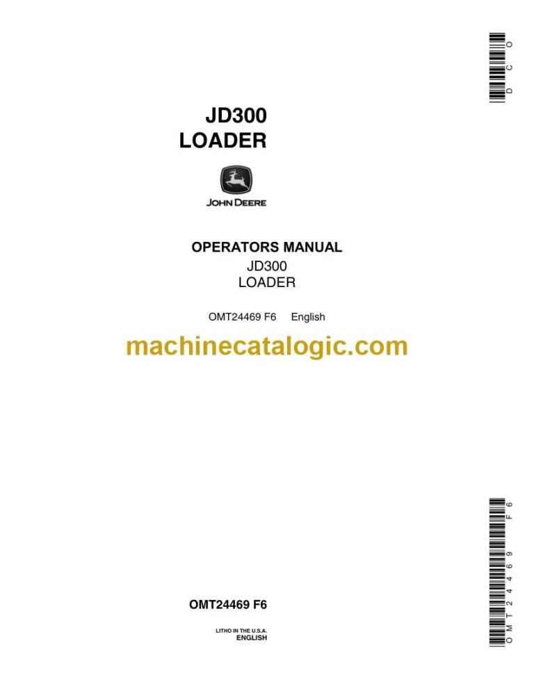 John Deere JD300 Loader Operators Manual (OMT24469)