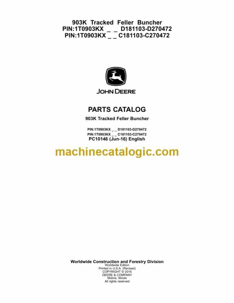 John Deere 319E Compact Track Loader Parts Catalog (PC11229)