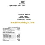 John Deere 824K Loader Operation and Test Technical Manual (TM10698)