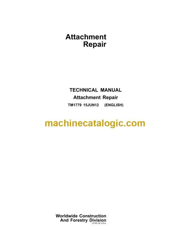 John Deere Attachment Repair Technical Manual (TM1779)