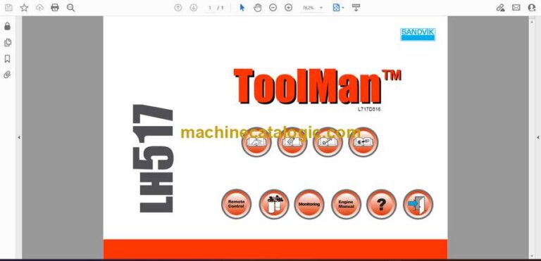Sandvik LH517 Underground Loader Full Documents (Service, Operator, Maintenance Manual and Parts Catalog) [L717D516]