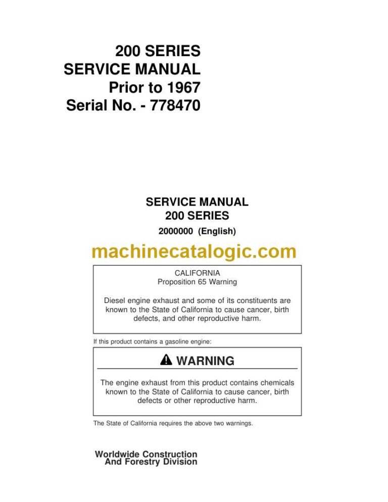 Timberjack 200 Series Skidder Service Manual (2000000)