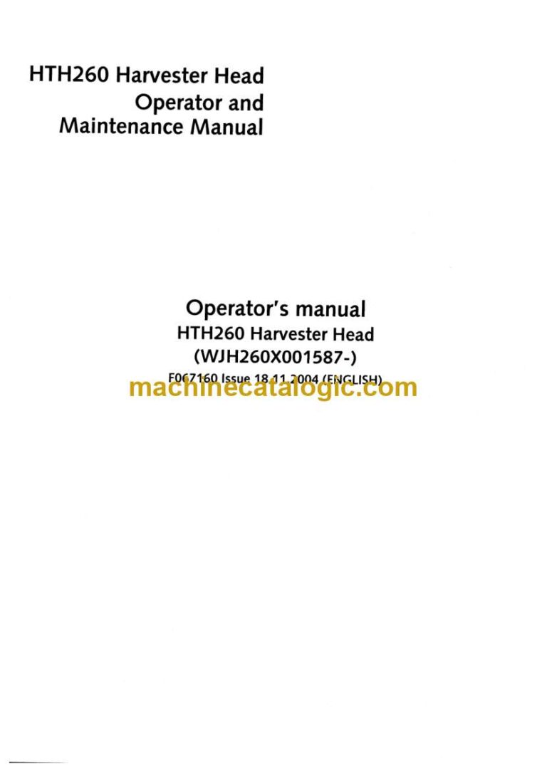 John Deere HTH260 Harvester Head Operators Manual (OMF067160)