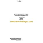 John Deere TimberMatic F-12 1.19.x Operator Instructions (F074240)