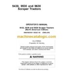 John Deere 9430, 9530 and 9630 Scraper Tractors Operators Manual (OMAR283051)