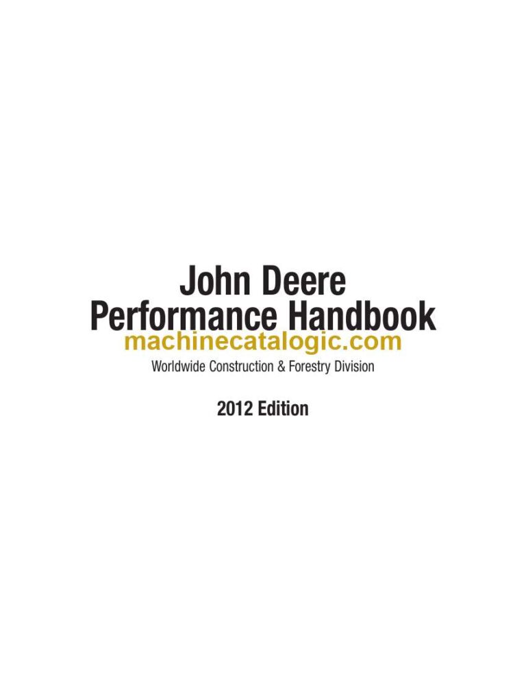 John Deere 2012 Performance Handbook