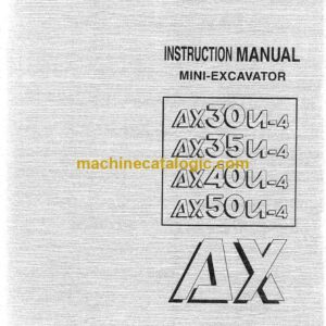 Airman AX30u-4, AX35u-4, AX40u-4, AX50u-4 Mini Excavator Instruction Manual