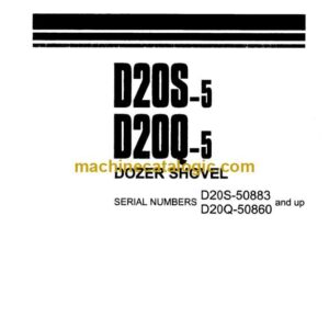 Komatsu D20S-5, D20Q-5 Dozer Shovel Parts Manual (PEPB01020504)