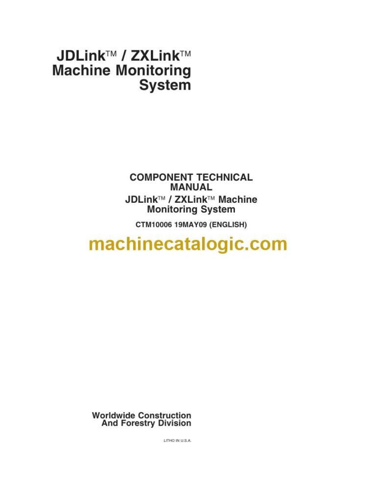 John Deere JDLink, ZXLink Machine Monitoring System Component Technical Manual (CTM10006)