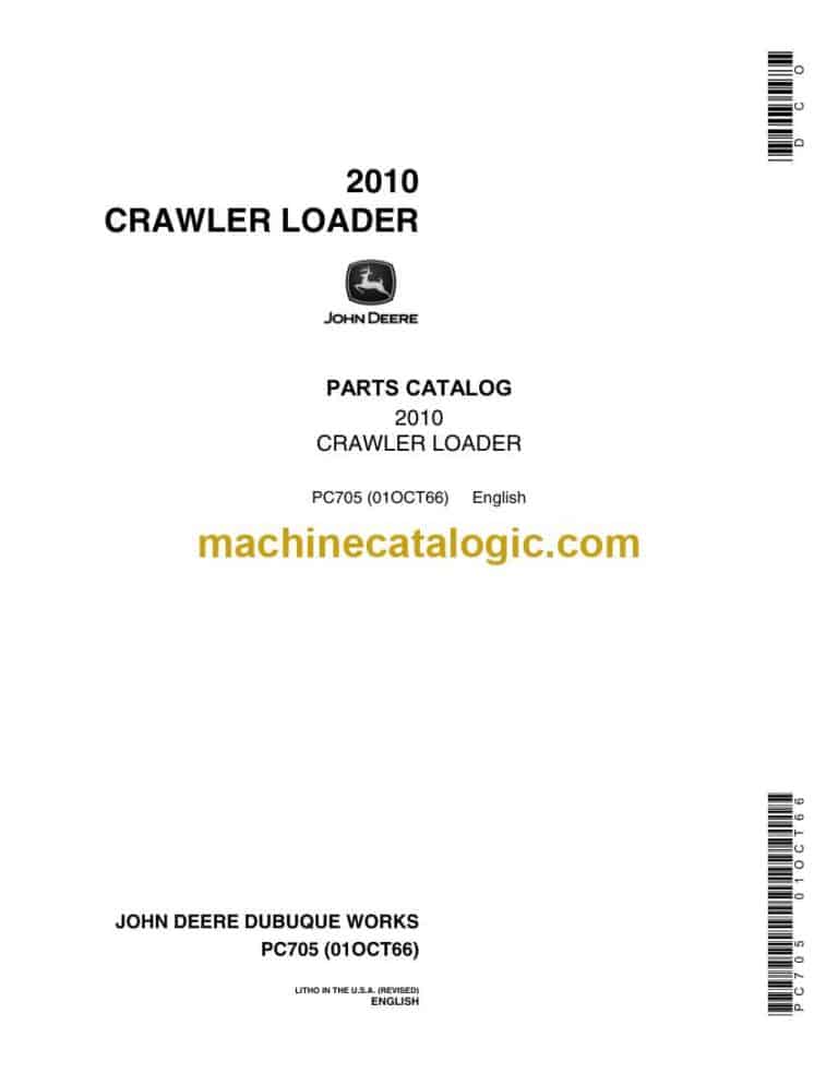 John Deere 2010 Crawler Loader Parts Catalog (PC705)