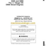 John Deere POWERTECH E 4.5 and 6.8 L 4045 and 6068 Tier 3, Stage 3A OEM Diesel Engines Operator Manual (OMRG37407)