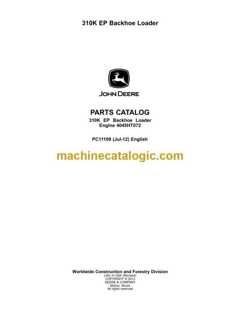 John Deere 310K EP Backhoe Loader Parts Catalog (PC11109)