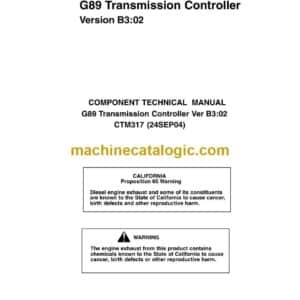 Timberjack G89 Transmission Controller Component Technical Manual (CTM317)