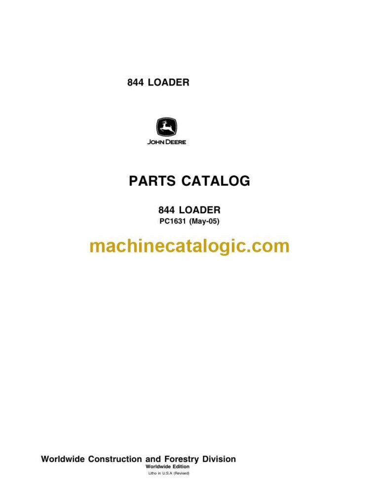 John Deere 844 Loader Parts Catalog (PC1631)