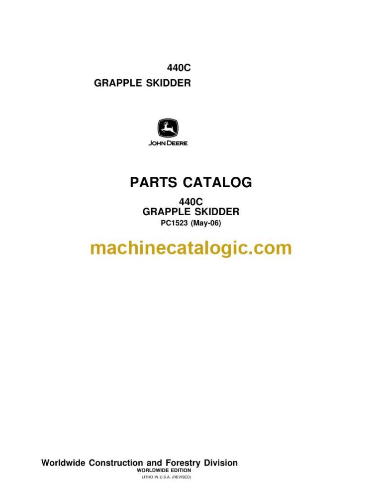John Deere 440C Grapple Skidder Parts Catalog (PC1523)
