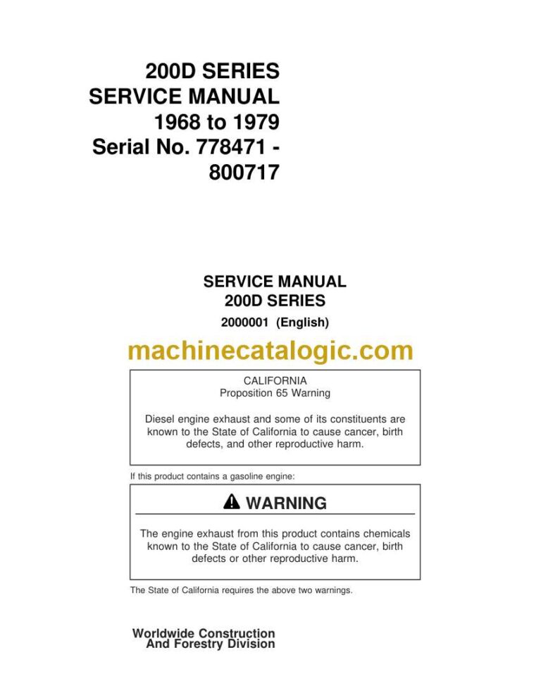 Timberjack 200D Series Service Manual (2000001)