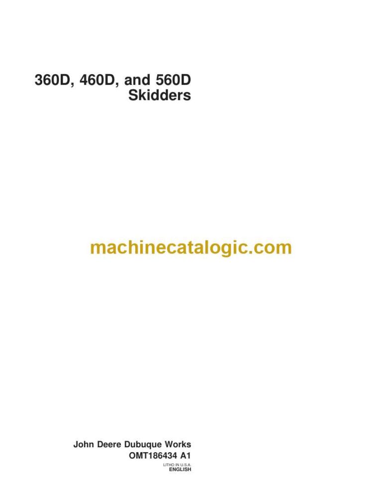 John Deere 360D, 460D, 560D Skidders Operator Manual (OMT186434)