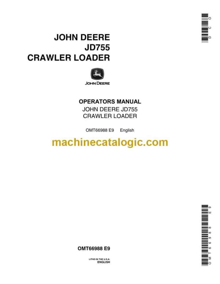 John Deere JD755 Crawler Loader Operator Manual (OMT66988)