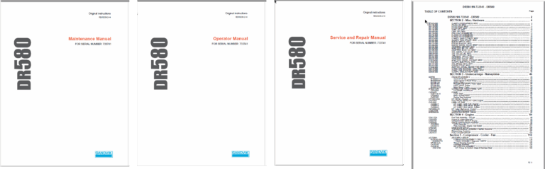 Sandvik DR580 Drill Rig Full Documents (Service, Operator, Maintenance Manual and Parts Catalog)