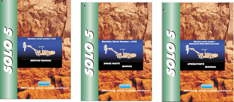 Sandvik Solo 5 Full Documents (Service, Operator, Maintenance Manual and Parts Catalog) [4162]
