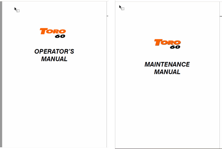 Sandvik Toro 60 Operator, Maintenance, Service and Training Manual