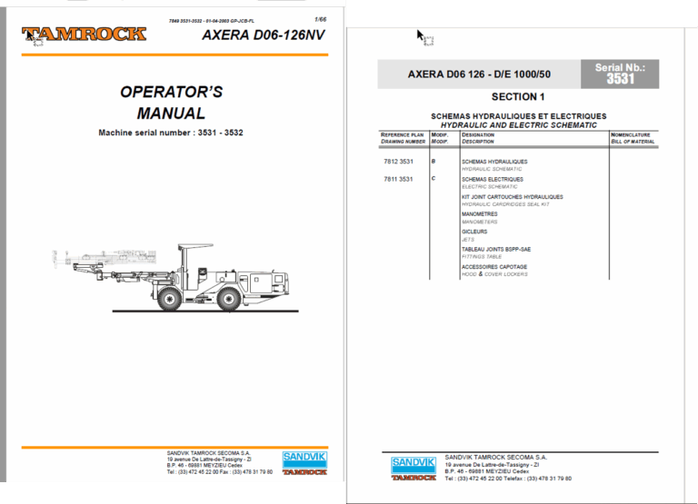 Sandvik Axera D06-126NV Service and Parts Manual