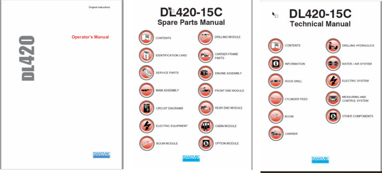 Sandvik DL420-15C Drilling Rig Service, Operator, Parts Manual [110A18069-1]