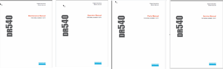 Sandvik DR540 Drill Rig Full Documents (Service, Operator, Maintenance Manual and Parts Catalog) [733771]