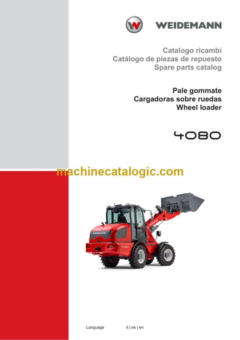 Weidemann 4080 Wheel Loader Spare Parts Catalog